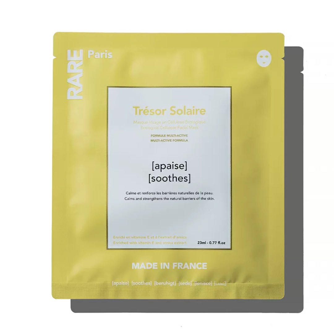 Заспокійлива маска для обличчя з вітаміном Е та екстрактом арніки Trésor Solaire Soothing Face Mask, RARE Paris