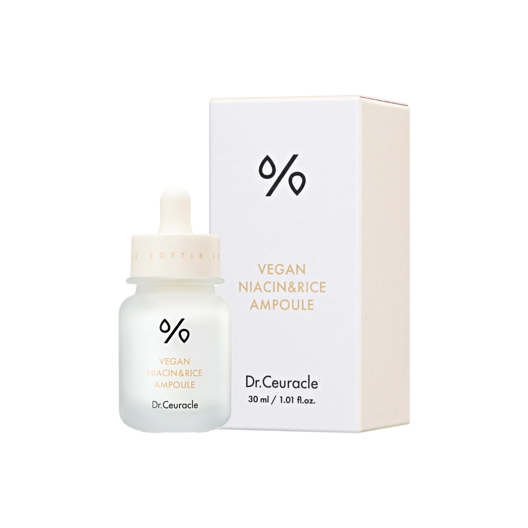 Ампульна сироватка для вирівнювання тону з ніацинамідом та екстрактом рису Vegan Niacin&Rice Ampoule, Dr.Ceuracle
