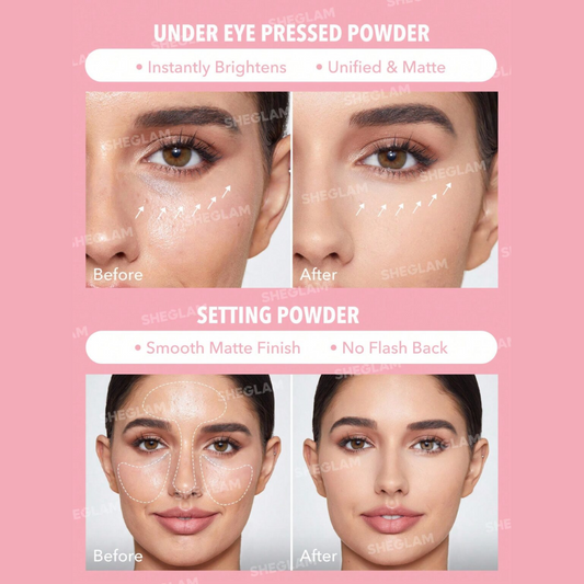 Пудра матуюча подвійна Insta-Ready Face & Under Eye Setting Powder Duo Bubblegum, Sheglam
