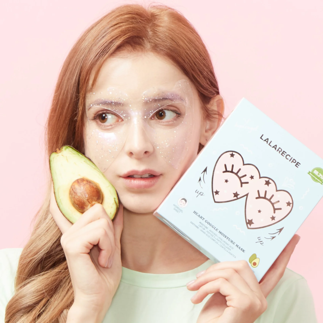 LALARECIPE Зволожувальна гідрогелева маска для шкіри навколо очей Heart Goggle Moisture Mask, LALARECIPE