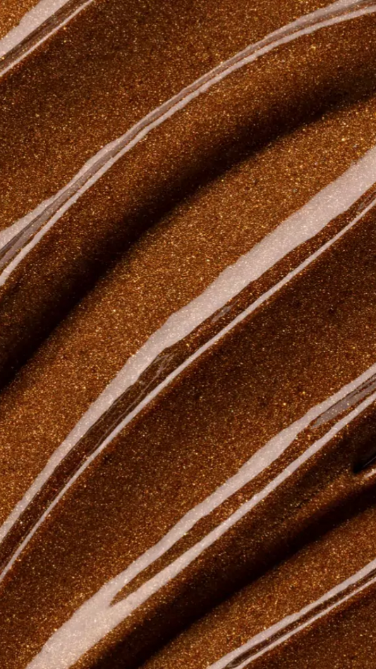 Close-up of brown fabric with white stripes