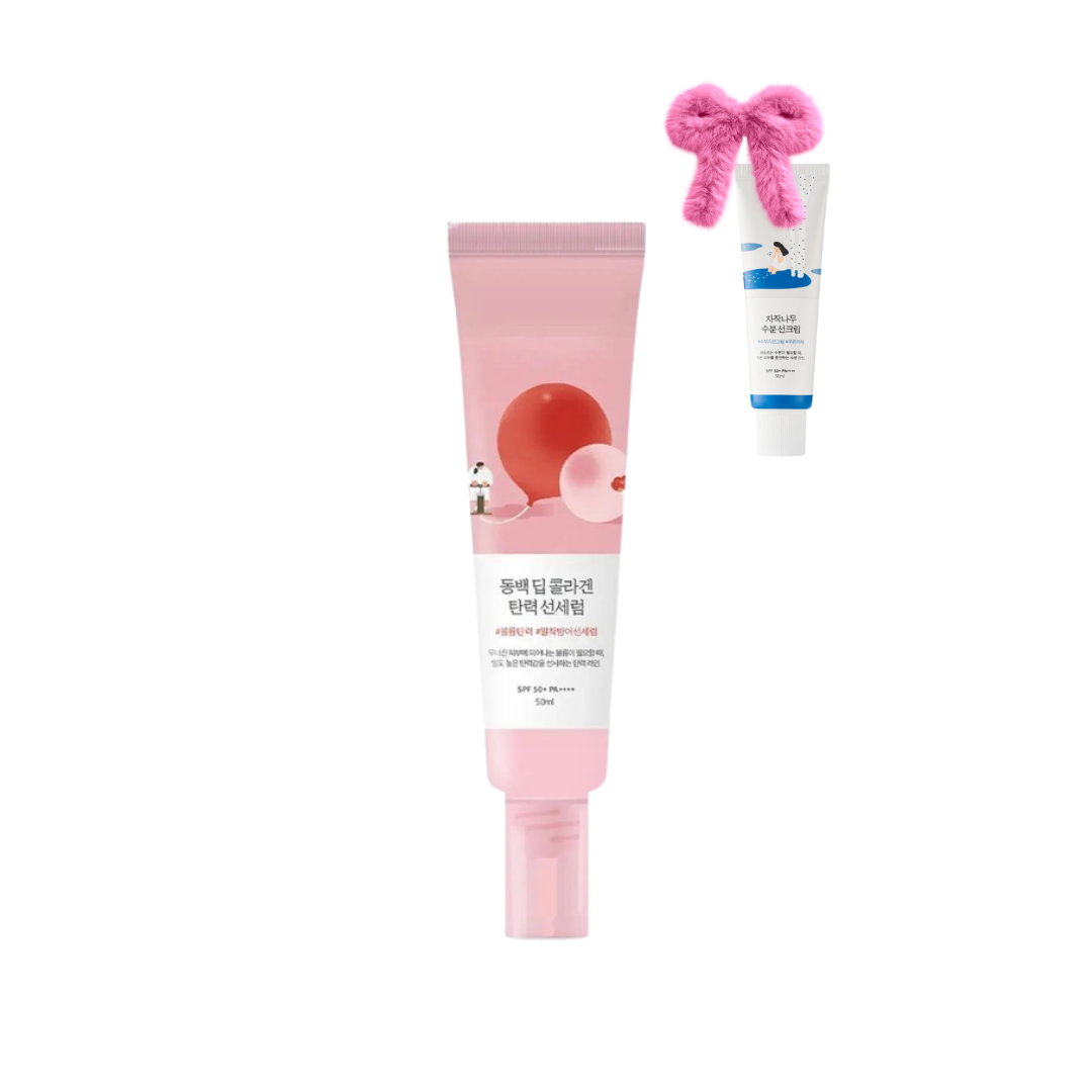 Сонцезахисний серум з колагеном Camellia Deep Collagen Firming Sun Serum, Round Lab