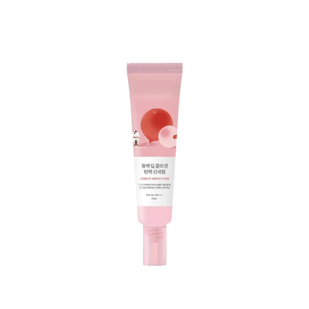 Сонцезахисний серум з колагеном Camellia Deep Collagen Firming Sun Serum 50ml, Round Lab