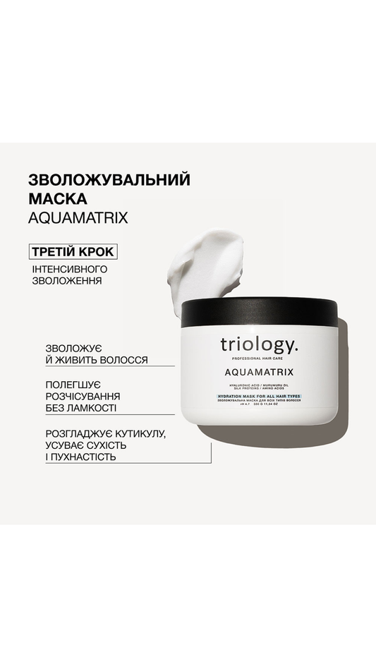 Зволожувальна маска для всіх типів волосся 330ml Aquamatrix, Triology.