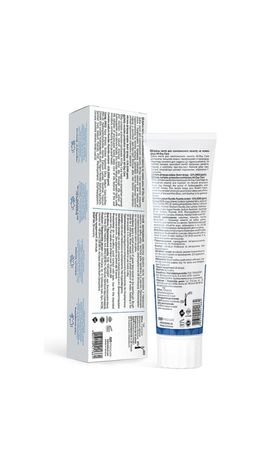 Зубна паста для комплексного захисту на кожен день All-Day Care Medosan 75 мл, Medosan