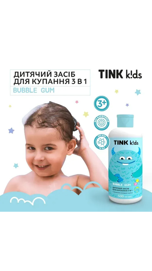 Дитячий засіб для купання 3 в 1 Bubble Gum 500ml, Tink kids
