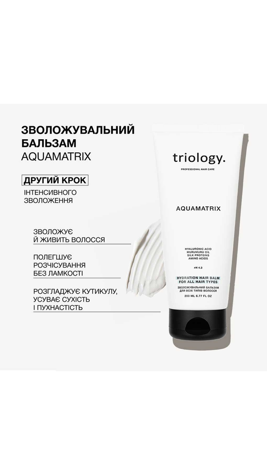 Зволожувальний бальзам для всіх типів волосся 200ml Aquamatrix, Triology.