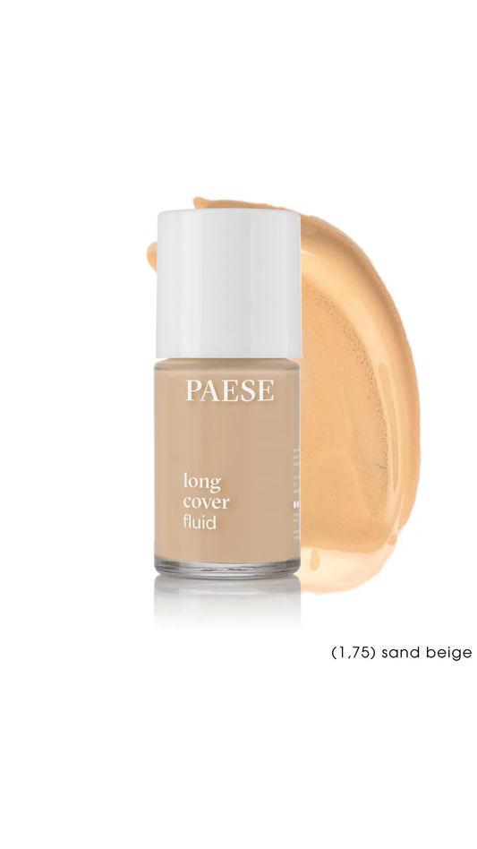 Тональний крем Флюїд вирівнюючий для сухої шкіри Long Cover Fluid 30ml (1,75) sand beige, Paese