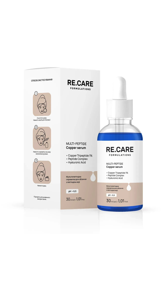 Мультипептидна сироватка для обличчя з пептидом міді Multi-Peptide Copper Serum 30ml, Recare