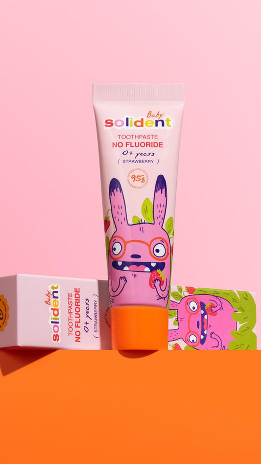 Дитяча зубна паста без фтору полуниця Baby, Solident