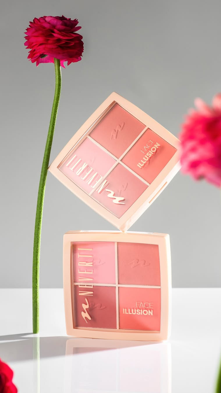 Палетка рум'ян - Face Illusion Blush Palette, NEVERTI