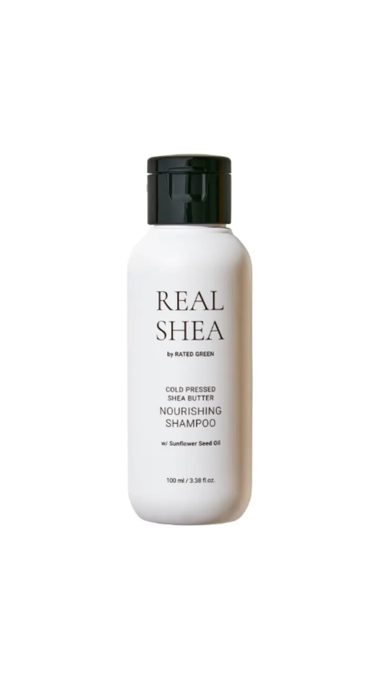 REAL SHEA Travel живильний шампунь з маслом ши 100ml, Rated Green