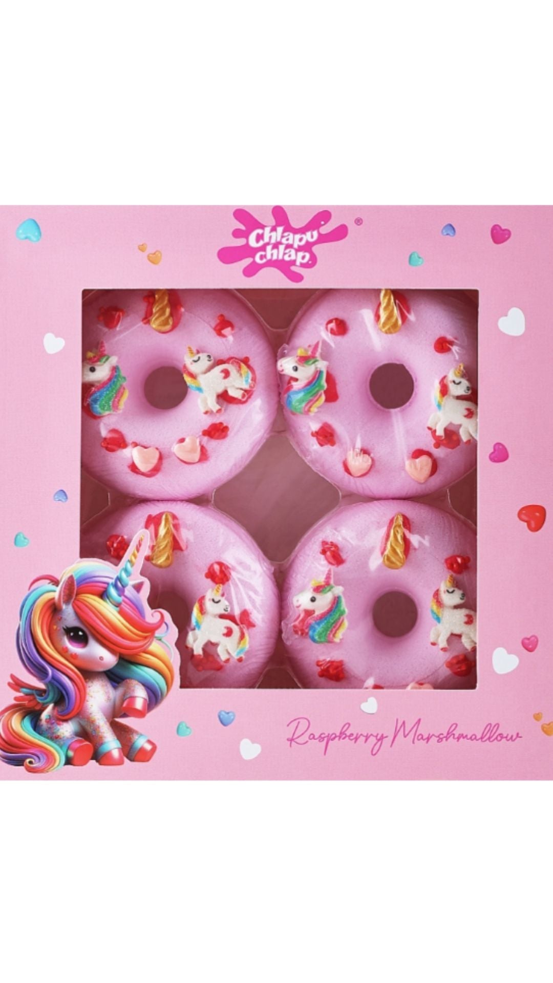 Набір бомбочок для ванни "ПОНЧИКИ" Raspberry Marshmellow, Chlapu Chlap
