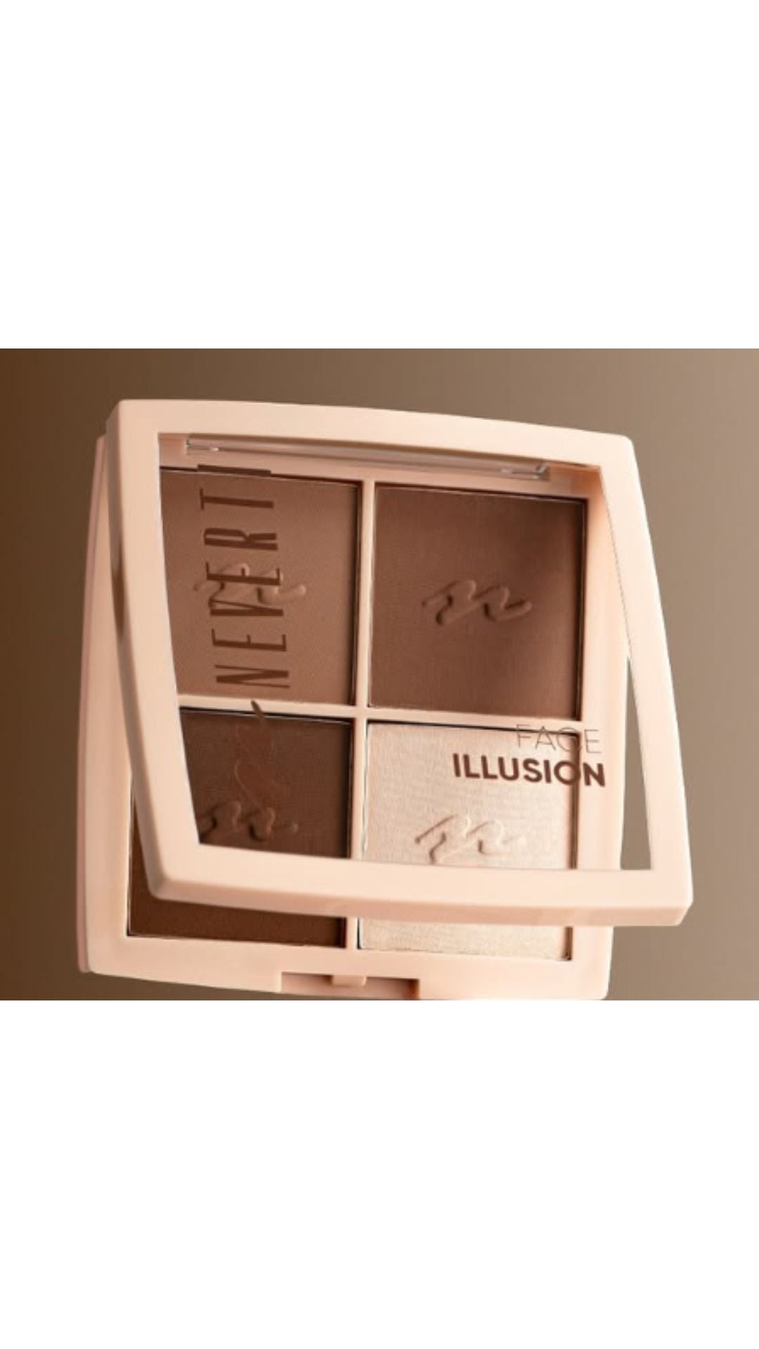 Палетка для контурингу 3 в 1 обличчя - Face Illusion Highlighter Contour Palette, NEVERTI