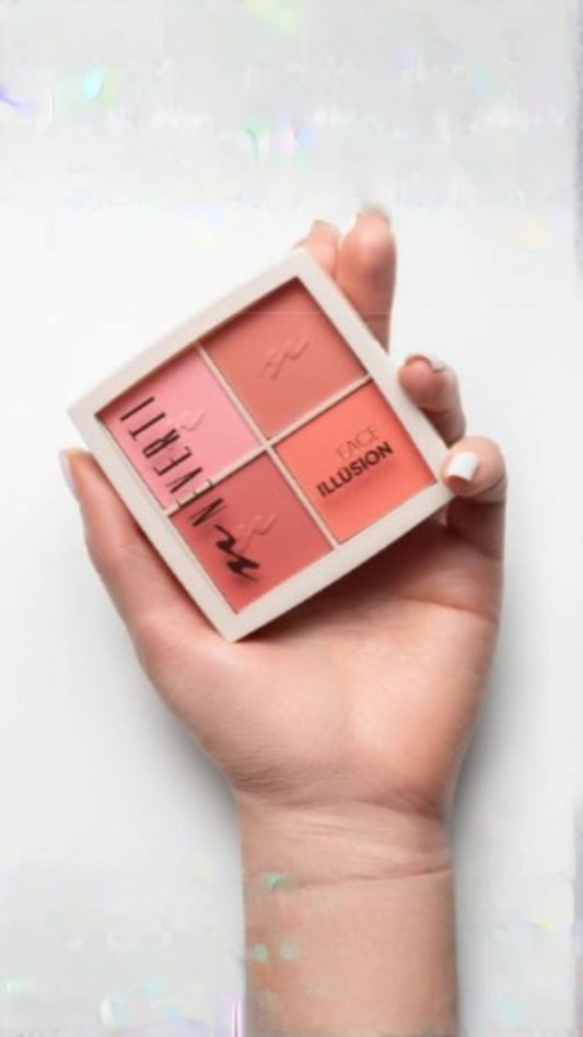 Палетка рум'ян - Face Illusion Blush Palette, NEVERTI