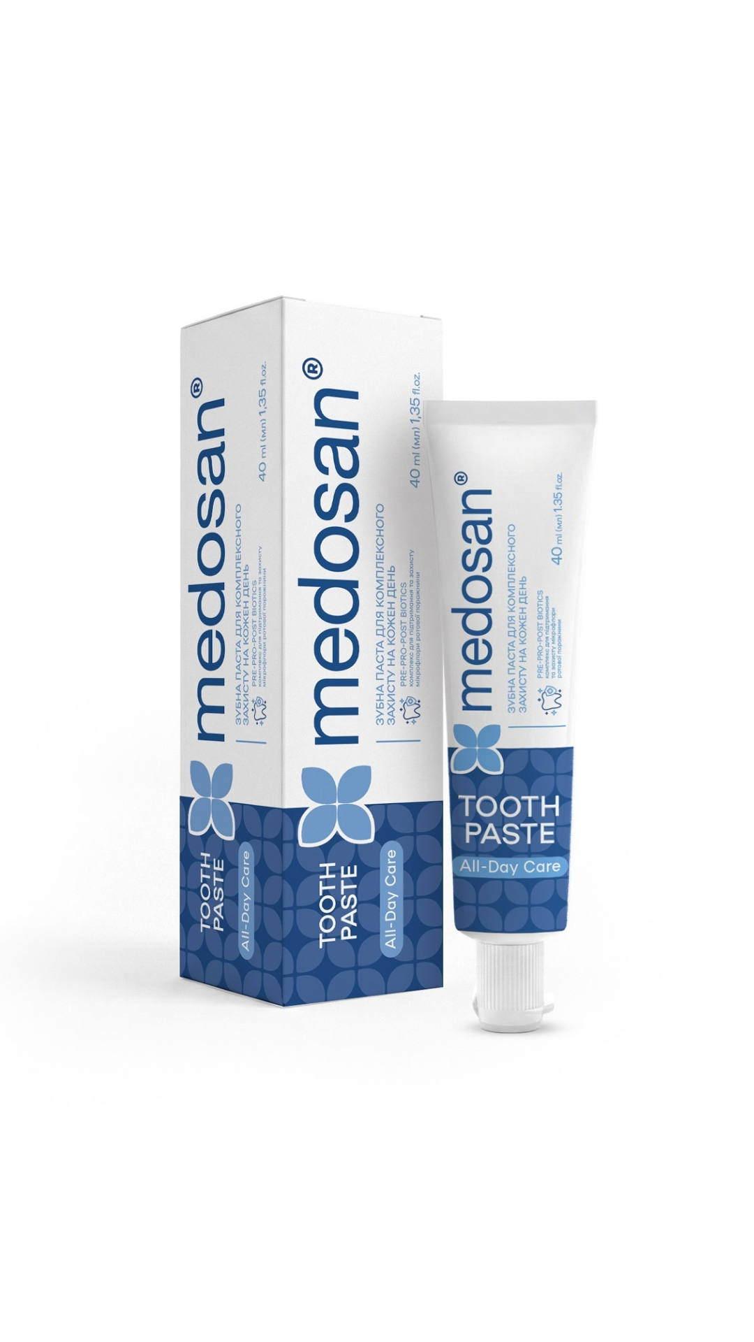 Зубна паста для комплексного захисту на кожен день All-Day Care Toothpaste 40ml, Medosan