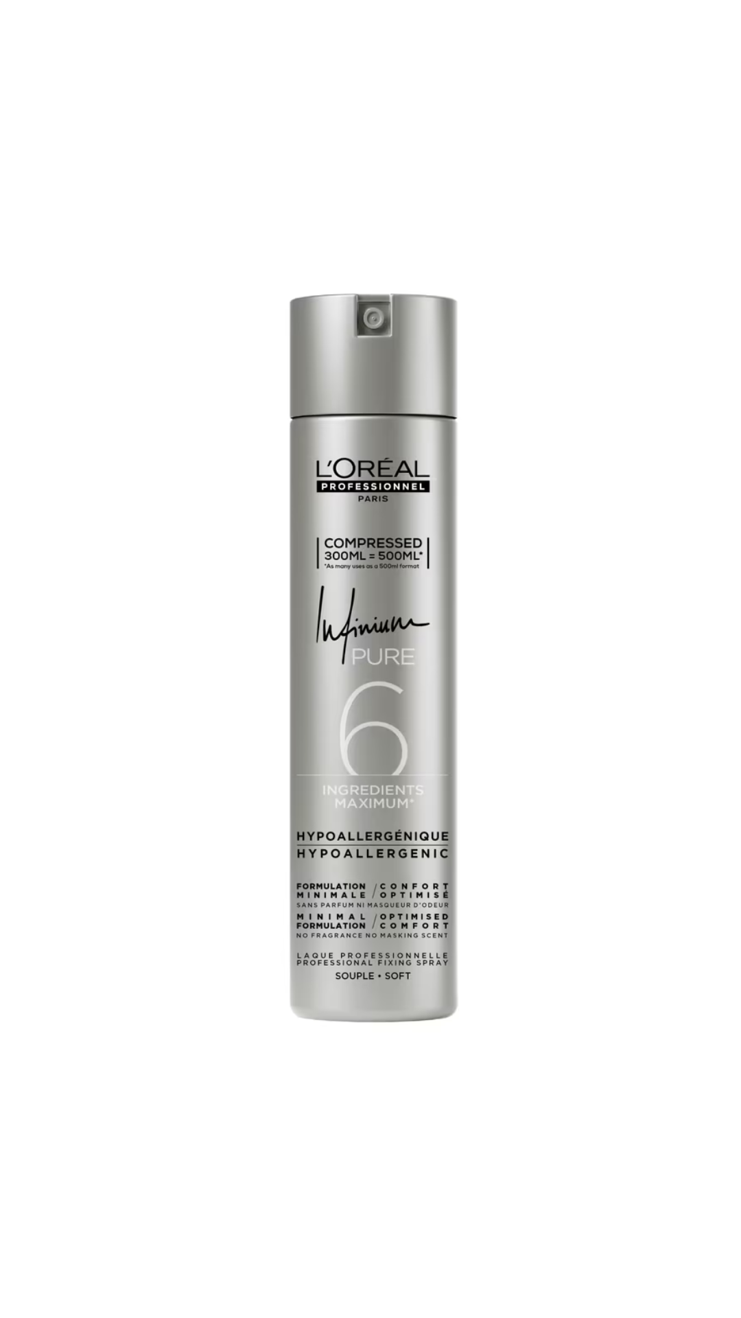 Професійний лак для волосся Infinium Pure Extra Strong екстрасильної фіксації 300ml, L'Oreal Professionnel