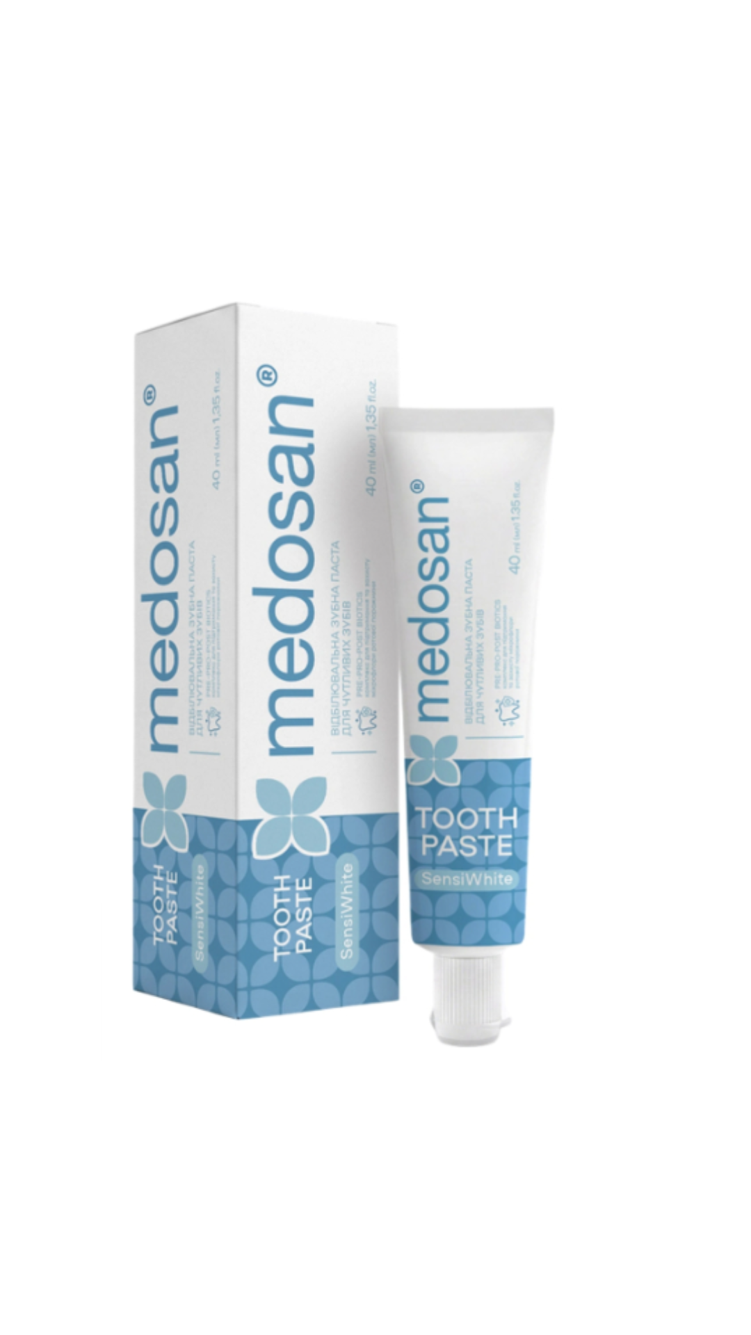Відбілювальна зубна паста для чутливих зубів SensiWhite Medosan 40 мл, Medosan
