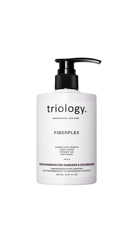 Відновлювальний шампунь для пошкодженого та фарбованого волосся 500ml Fiberplex, Triology.