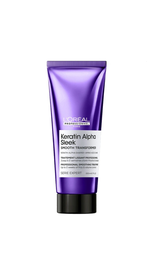 Професійний засіб Paris Keratin Alpha Sleek Smooth Transformer​ для гладкості та контролю пухнастості волосся 200ml, L’Oreal Professionnel