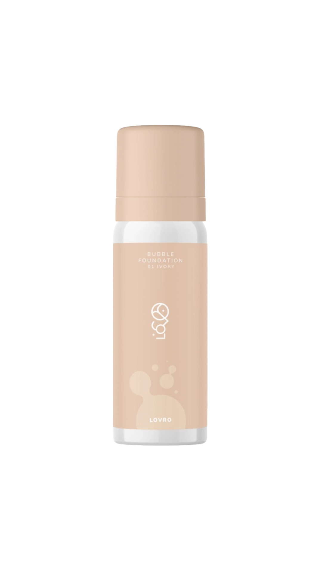 Тональна основа з повітряною формулою для сяйва шкіри Bubble Foundation - 01 Ivory - 50ml, LOVRO 