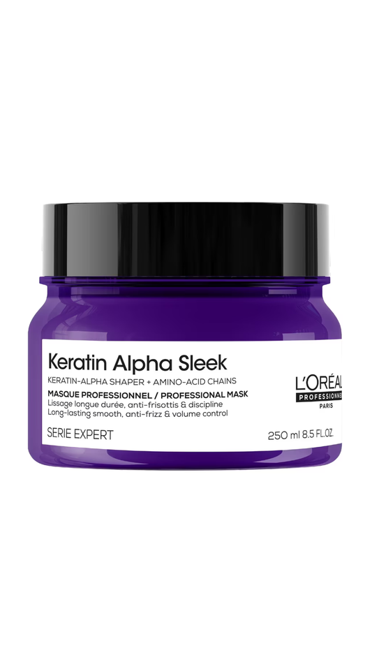 Маска Serie Expert Keratin Alpha Sleek Mask для гладкості та контролю пухнастості волосся 250ml, L'Oreal Professionnel