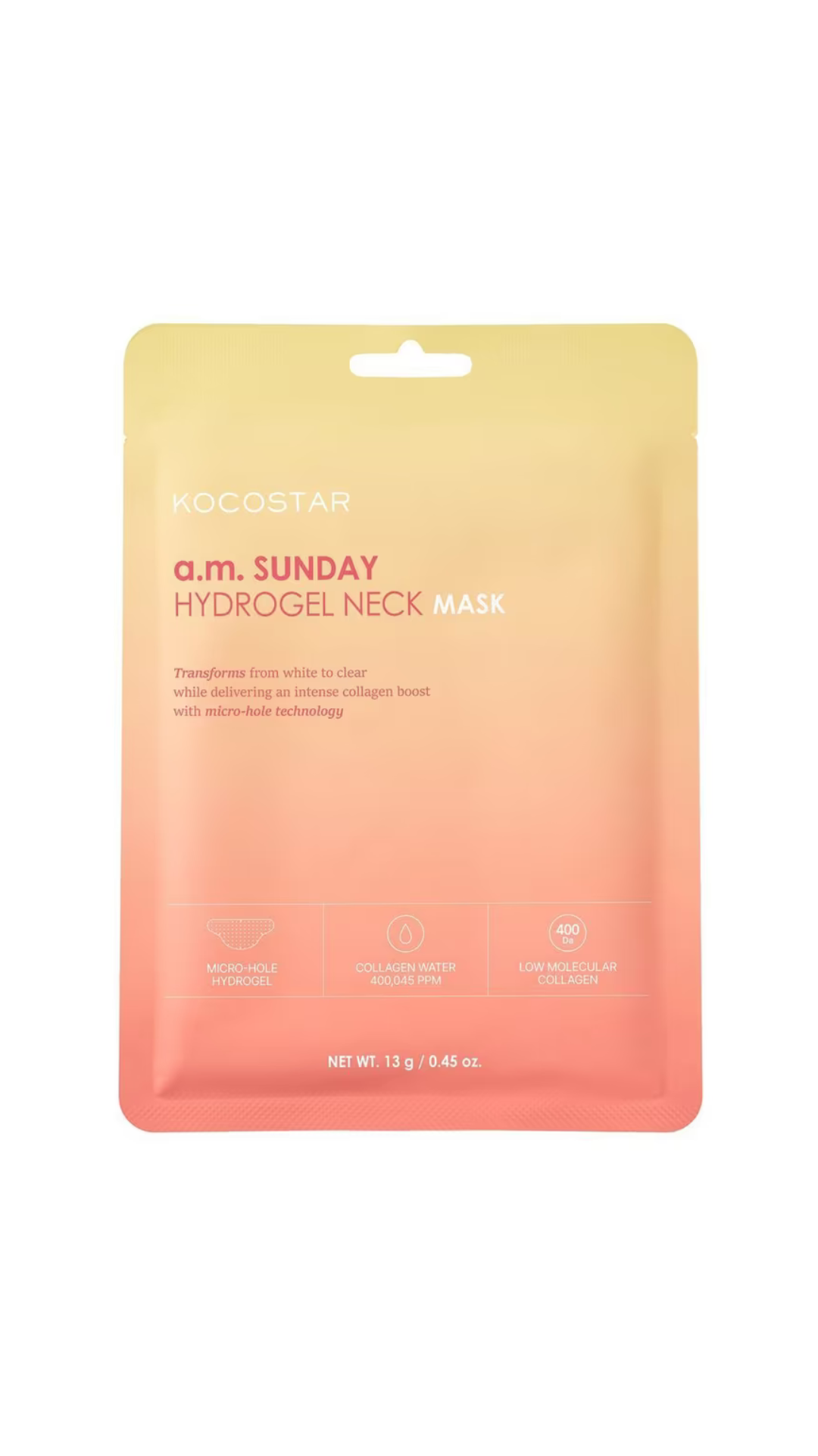 Гідрогелева маска для шиї A.M. Sunday Hydrogel Neck Mask 13gr, Kocostar