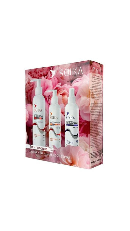 Набір для волосся 3в1 "Глибоке очищення та захист" Red глянець, Soika