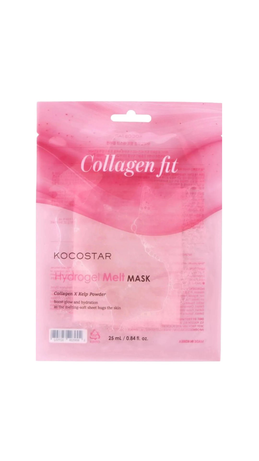 Маска гідрогелева для обличчя Fit Hydrogel Melt Mask біорозчинна з колагеном 25ml, Kocostar