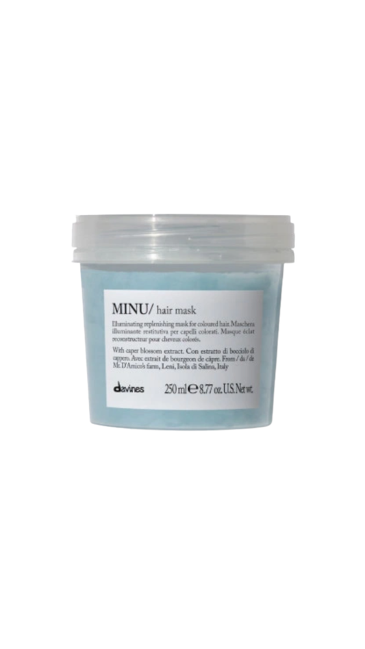 MINU Hair Mask, Відновлювальна маска для блиску та збереження кольору фарбованого волосся Essential Haircare Davines, 250 ml