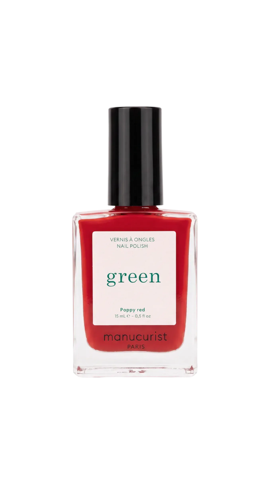 Лак для нігтів з помаранчево-червоним відтінком Green Poppy Red 15ml, Manucurist