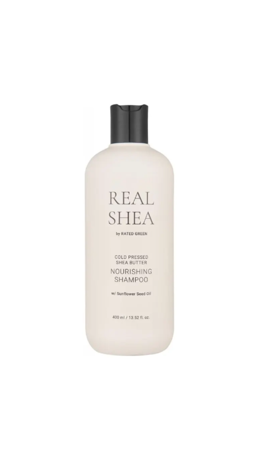 Real Shea живильний шампунь з маслом ши Nourishing Shampoo 400ml, Rated Green