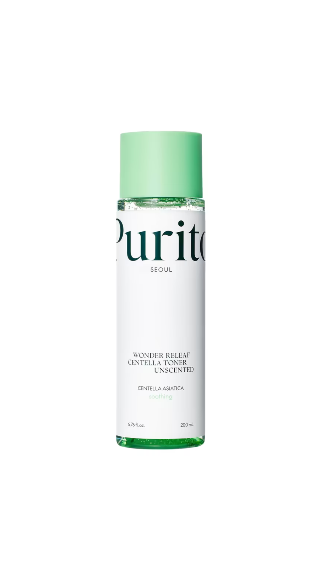 Тонер з центеллою без олій Seoul Wonder Releaf Centella Unscented Toner 200ml, Purito