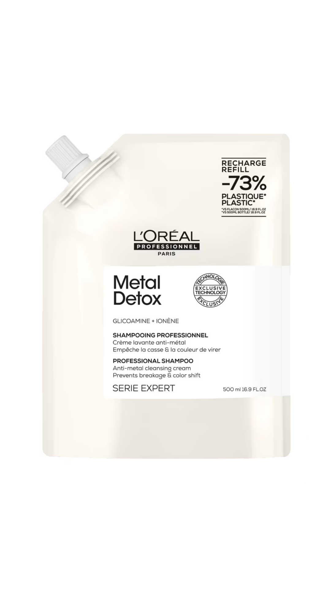 Шампунь для волосся Serie Expert Metal Detox Shampoo для зменшення ламкості всіх типів волосся та небажаної зміни кольору 500ml (рефіл), L’Oreal Professionnel