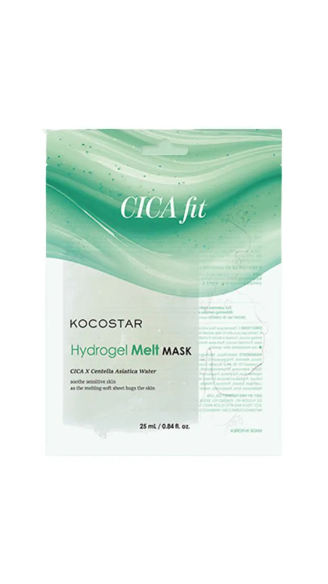Біорозчинна гідрогелева маска з азійською центелою (V-Label VEGAN) 25ml, Kocostar