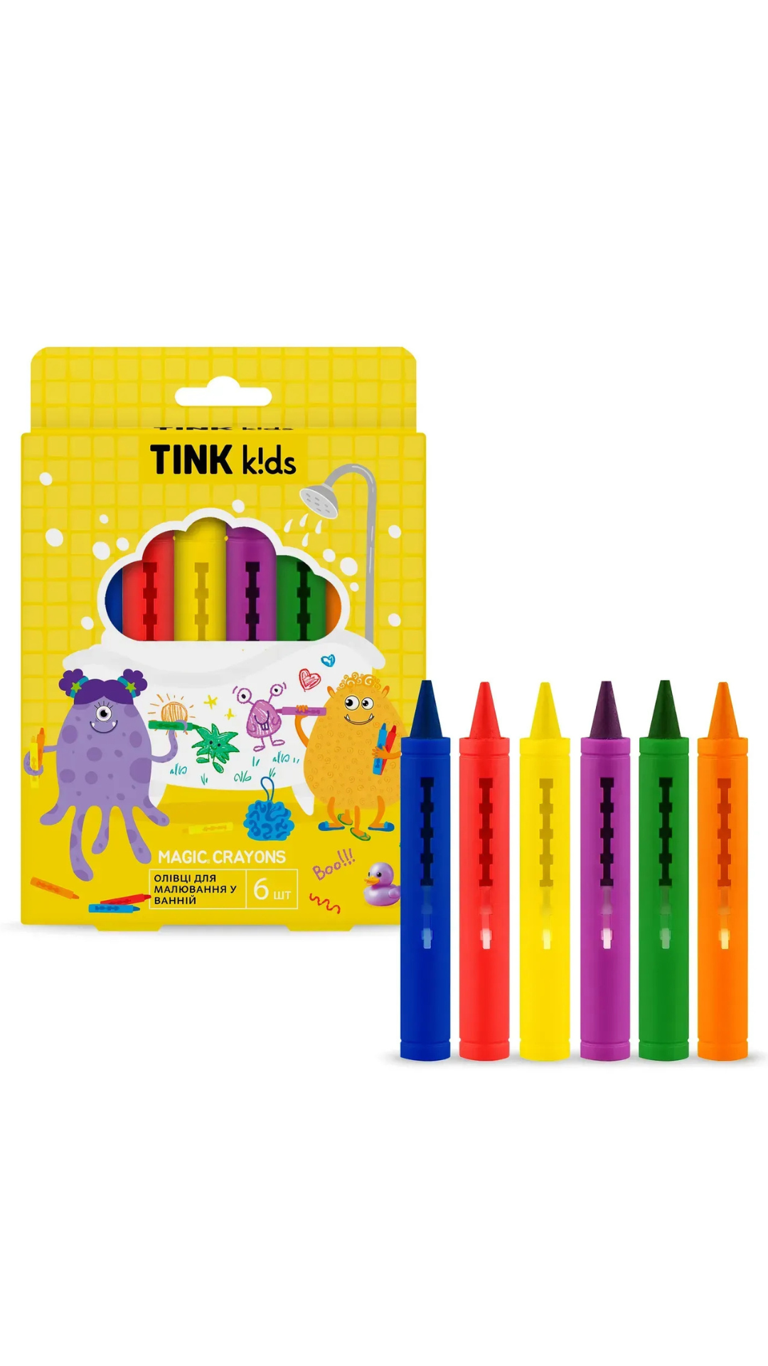 Олівці для малювання у ванній Magic Crayons 6шт, Tink kids