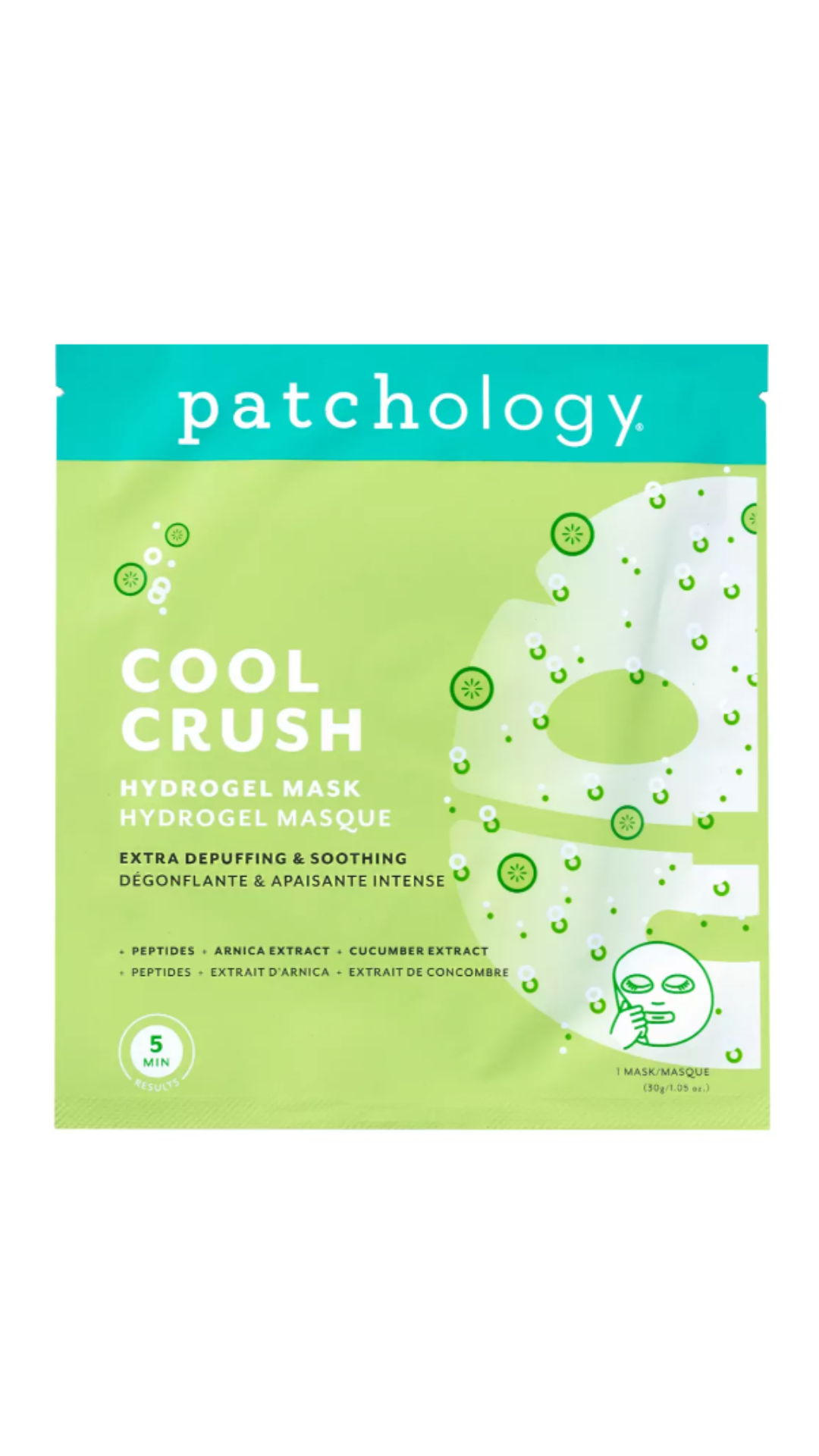 Гідрогелева маска для зменшення набряків обличчя Cool Crush Extra-Depuffing Hydrogel Face Mask, Patchology