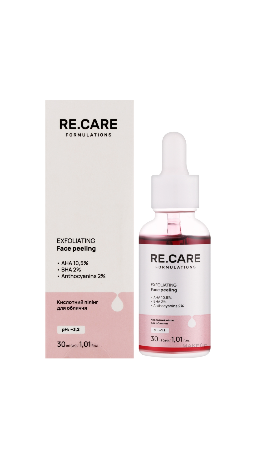 Кислотний пілінг для обличчя Exfoliating Face Peeling 30ml, Recare