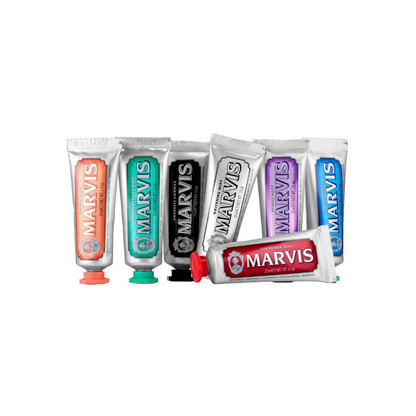 Подарункова коробка 7 Flavours Box 7x25мл (Classic Strong, Whitening, Aquatic, Ginger, Licorice, Jasmin , Cinnamon),  Marvis