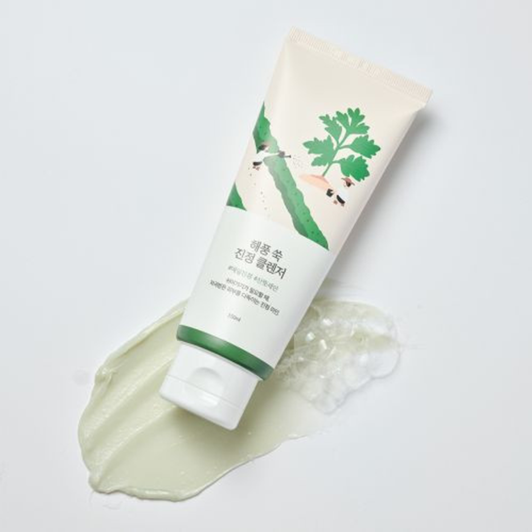 Заспокійлива очищуюча пінка з полином MUGWORT Calming Cleanser, Round Lab