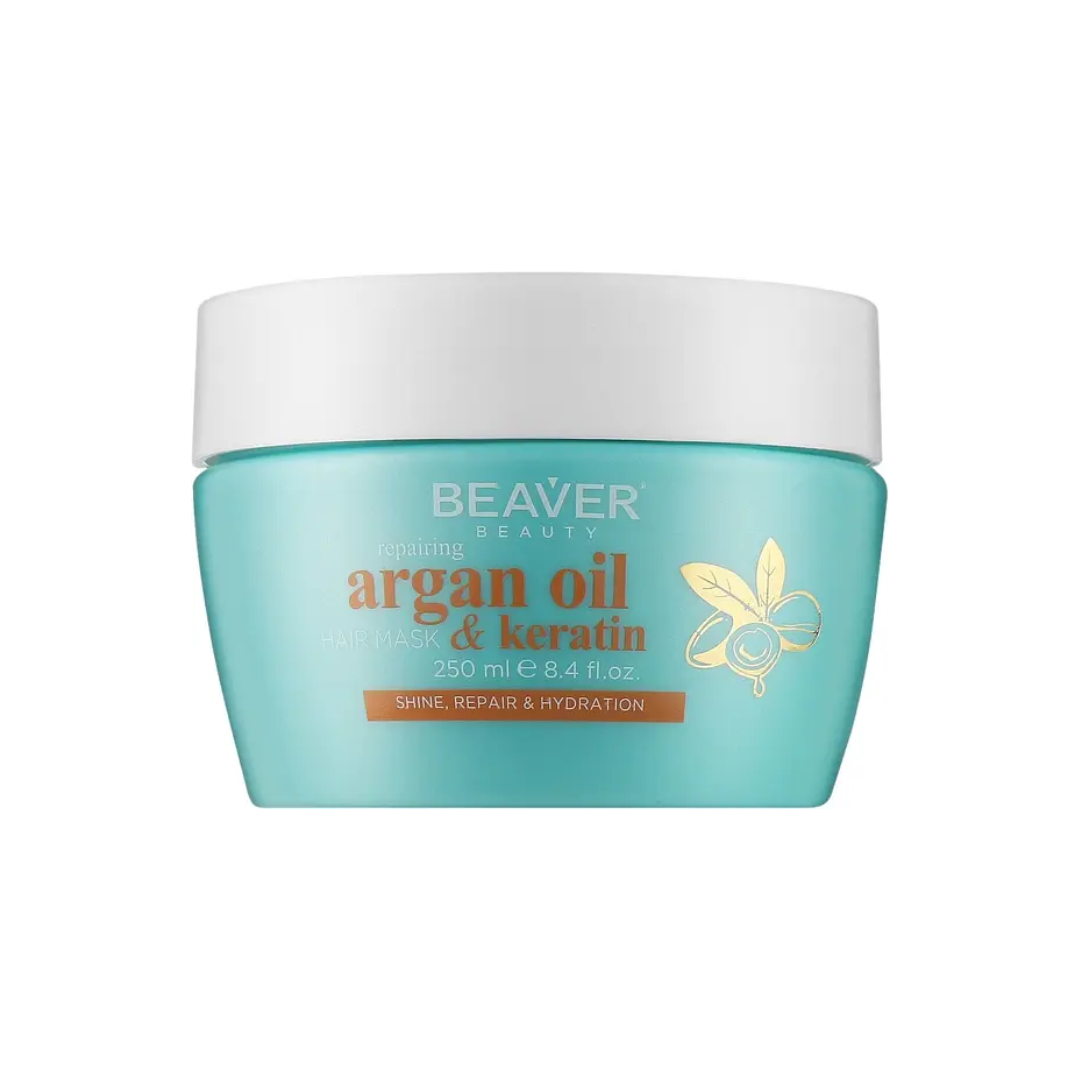 Відновлююча маска для волосся з Аргановою олією та кератином Repairing Argan Oil Hair Mask & Keratin,BEAVER