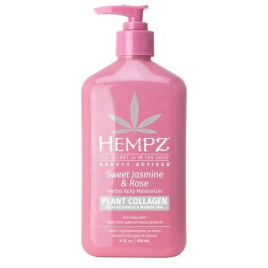 Молочко для тіла «Солодкий жасмин-Троянда» Sweet Jasmine & Rose Collagen Infused Herbal Body Moisturizer, HEMPZ