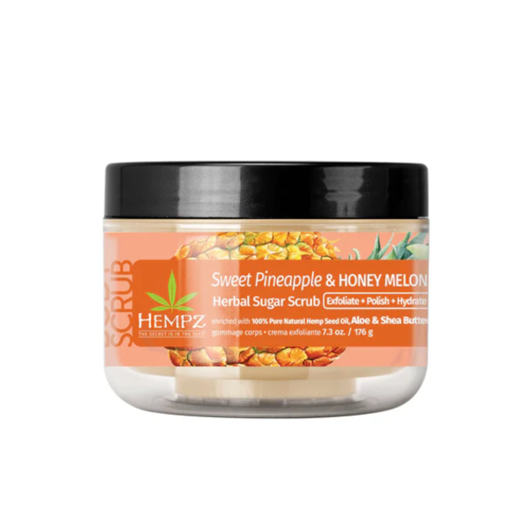 Скраб цукровий "Солодкий ананас та Медова диня" Sweet Pineapple & Honey Melon Herbal Sugar Scrub, Hempz