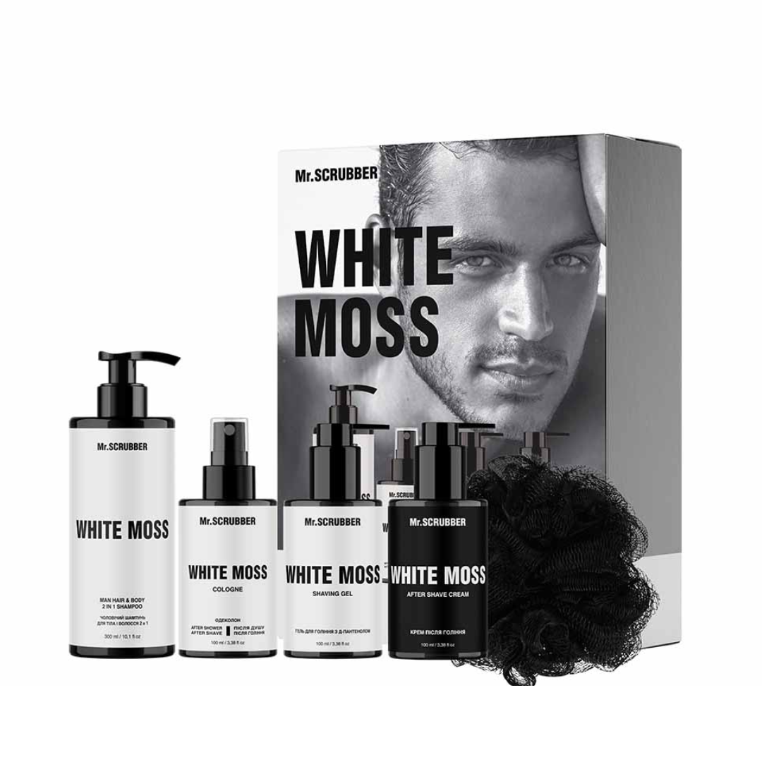 Парфумований набір косметики для чоловіків. White Moss Perfumed Men’s Essentials Set, Mr.SCRUBBER