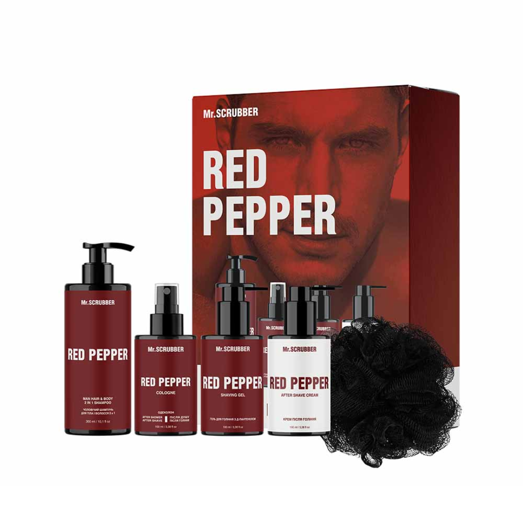 Парфумований набір косметики для чоловіків. Red Pepper Perfumed Men’s Essentials Set, Mr.SCRUBBER