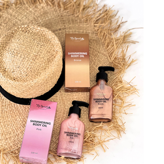 Олія для тіла мерехтлива з дозатором Pink, Top Beauty