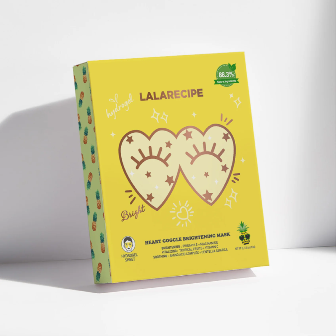 Освітлювальна гідрогелева маска для шкіри навколо очей Heart Goggle Brightening Mask, LALARECIPE