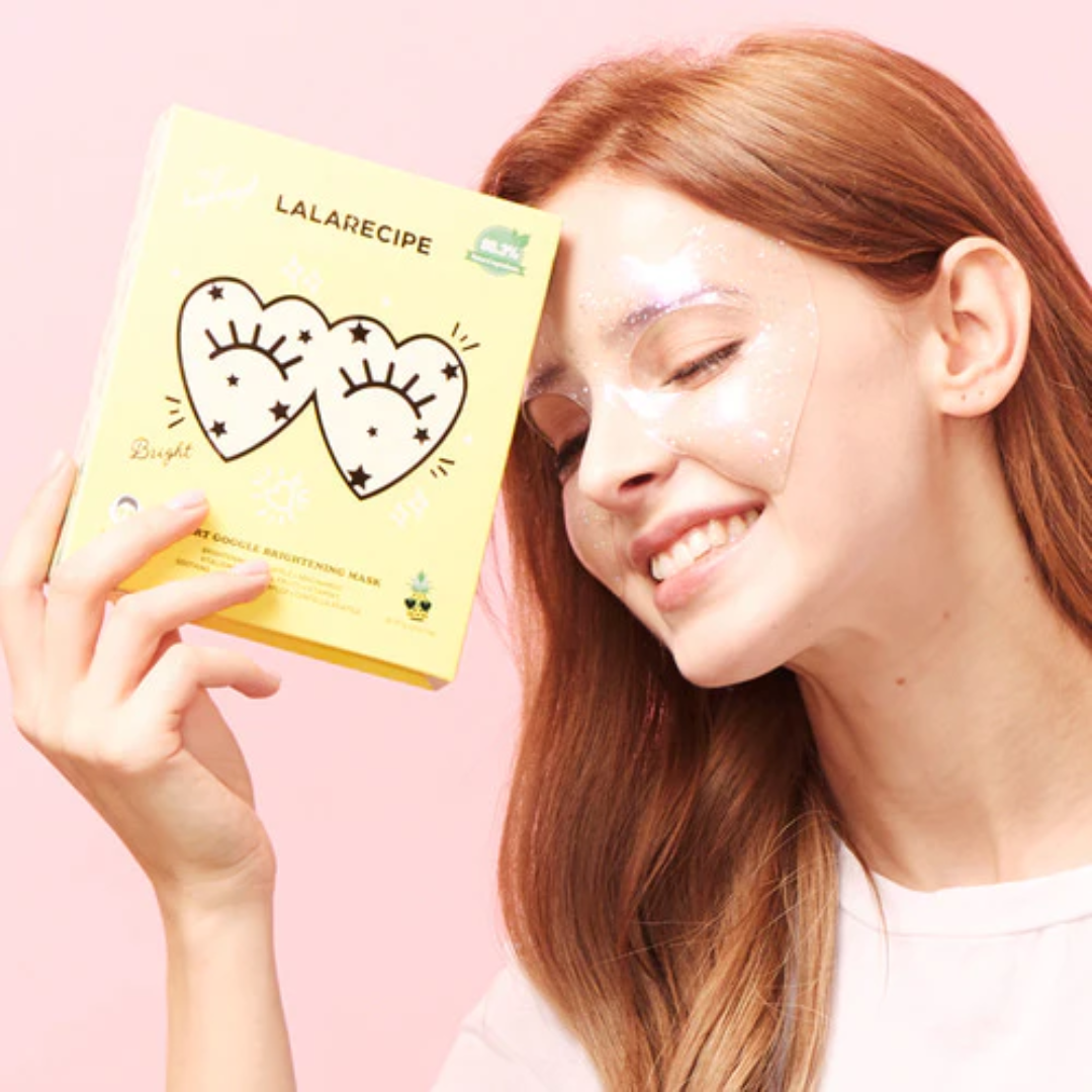 Освітлювальна гідрогелева маска для шкіри навколо очей Heart Goggle Brightening Mask, LALARECIPE