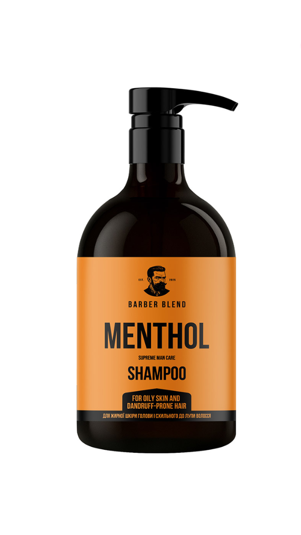 Шампунь для жирної шкіри голови і схильного до лупи волосся Menthol, BARBER BLEND