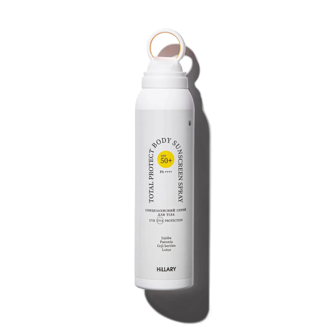 Сонцезахисний спрей для тіла SPF 50+ Total Protect Body Sunscreen Spray, Hillary